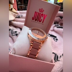 NWT Juicy Couture Pink Sparkly Rose Gold Woman’s Watch